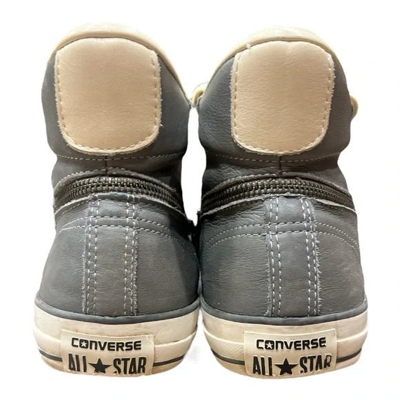 Converse X John Varvatos Zip Around Gray/Cream Leather HiTop Sneaker Men… - Picture 9 of 13